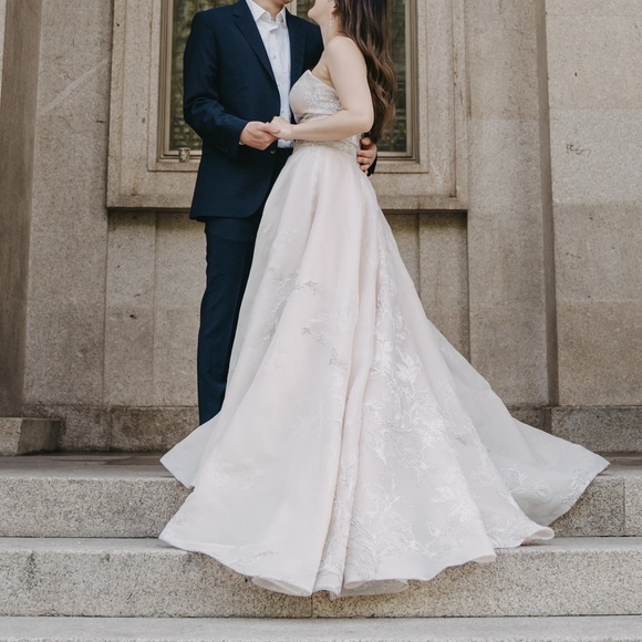 Viero Bridal Pink Floral Gown - Picture 3 of 4